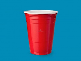 Пластиковый стакан красный Party cup, 400мл, 50шт.