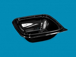 Черный квадратный салатник СП-1616 500мл.
